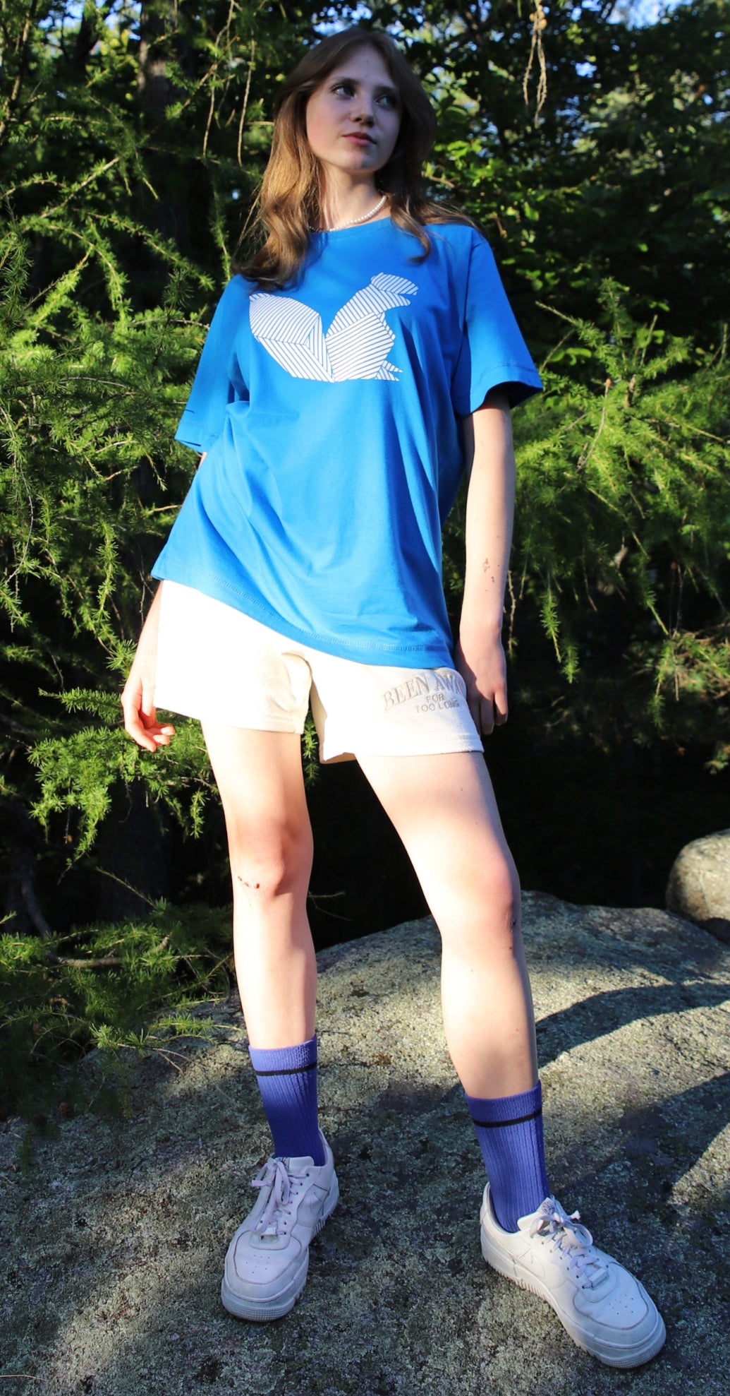 AE BLUE // White SQ Print